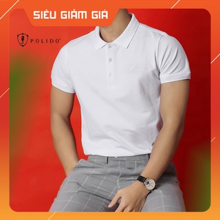 [Polo Trơn Đẳng Cấp] Áo Thun Nam Có Cổ Thêu Logo Polido Cách Điệu Trên Ngực Kiểu Dáng Basic Tạo Nên Phong Cách Đẳng Cấp