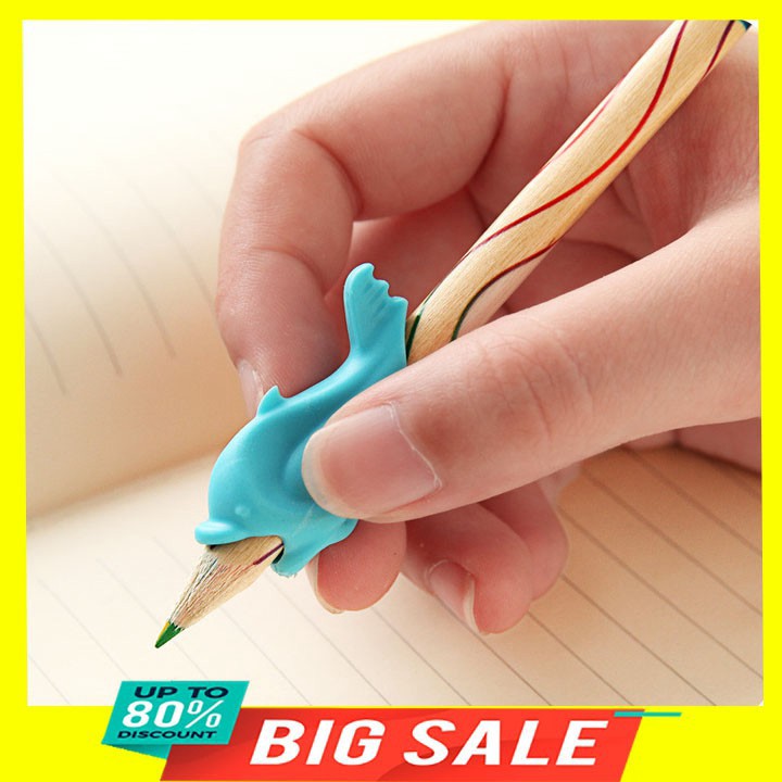 [ Flash Sale ] Combo 5 chiếc đệm cầm bút cá heo, định vị cho bé tập viết đúng tư thế nhiều màu