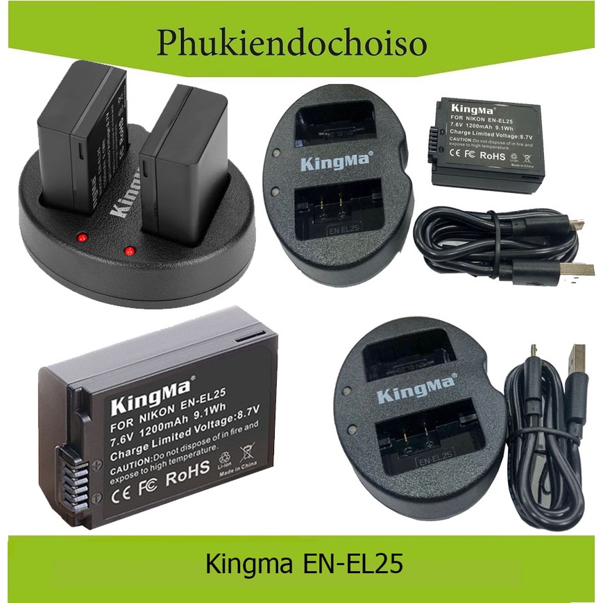 Pin sạc Kingma cho Nikon EN-EL25 (Nhiều lựa chọn)
