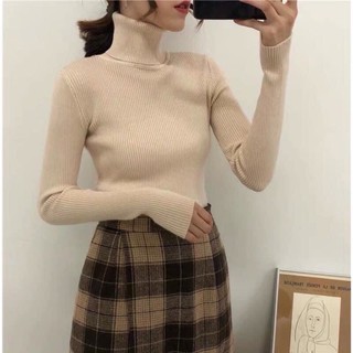 Áo len tăm cổ lọ cao