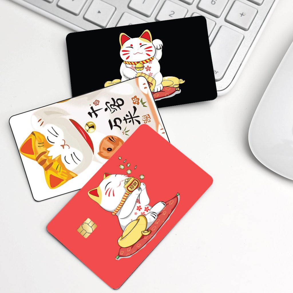 &quot;MÈO THẦN TÀI MANEKI NEKO 🧧 &quot;( ️ Decal dán Thẻ ATM, debit, thẻ từ, thẻ chung cư, bảo vệ thẻ) | Dán thẻ ATM COINCARD