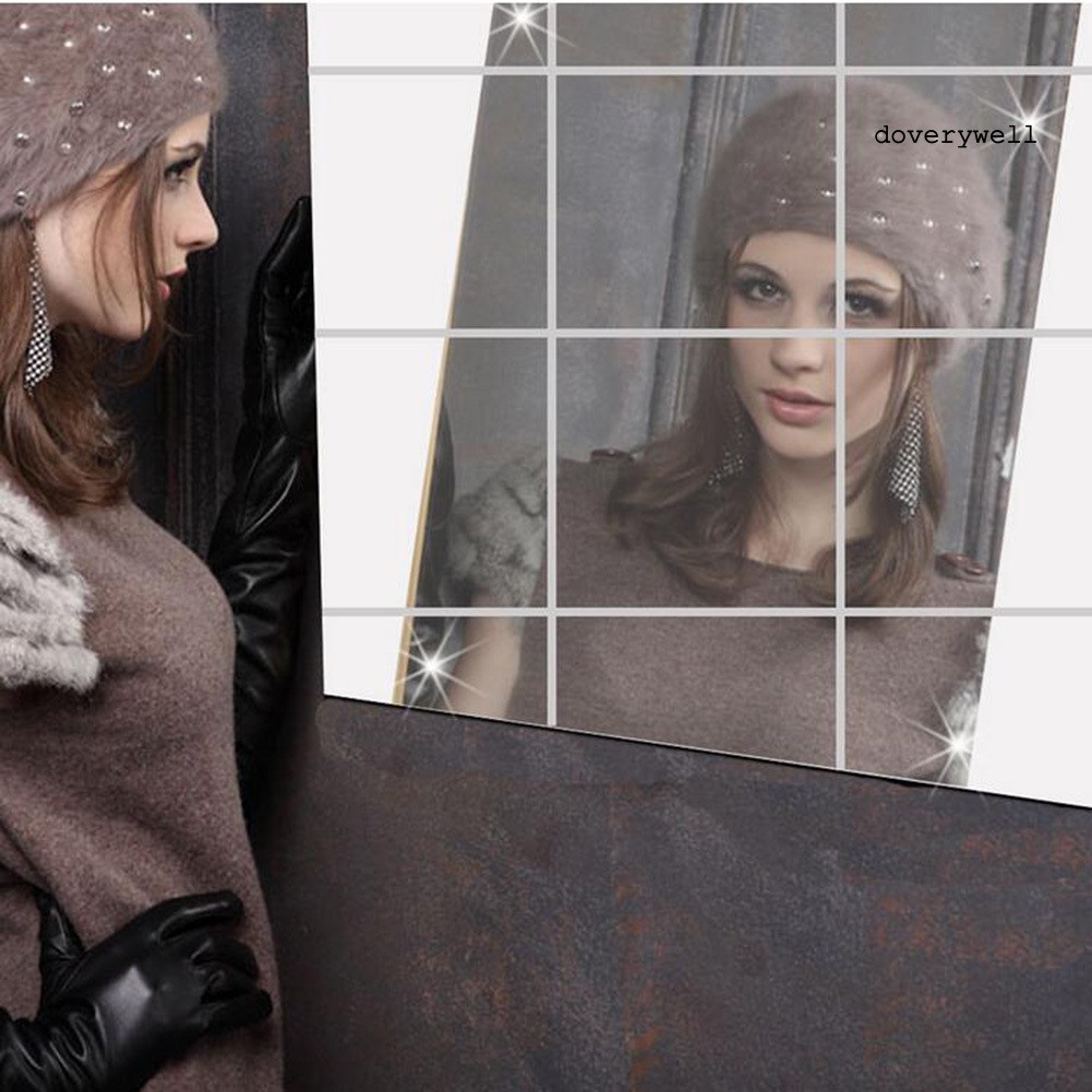 9 / 16 Miếng Dán Tường Hình Vuông Siêu Mỏng Tráng Gương