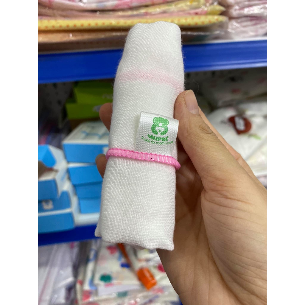 Hộp 6 khăn sữa Mipbi cotton 3 lớp, khăn sữa 3 lớp cho bé