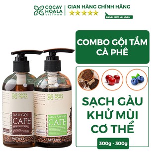 [GIÁ TỐT NHẤT] Combo dầu gội sữa tắm Cafe sạch gàu, khử mùi cơ thể Cocayhoala 300g/chai [CHẤT LƯỢNG]