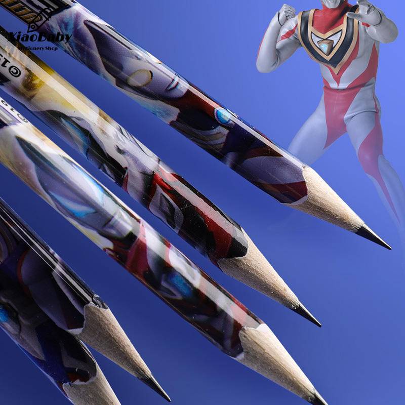 Bộ 12 Bút Chì Họa Tiết Ultraman Hoạt Hình Dành Cho Trẻ Em