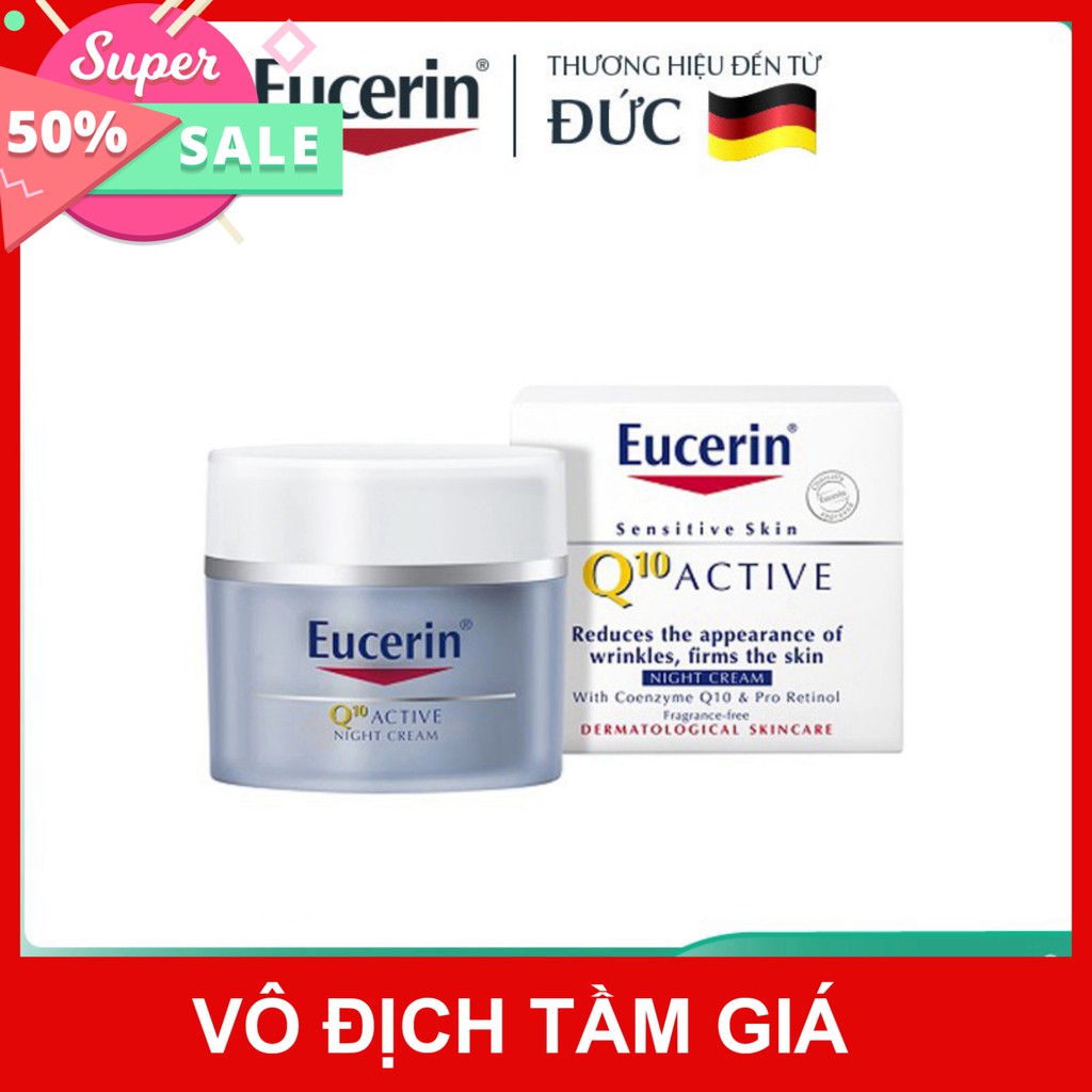 [CHÍNH HÃNG] Kem dưỡng ẩm ngăn ngừa lão hóa ban đêm Eucerin Q10 Active Night Cream 50ml - 63416