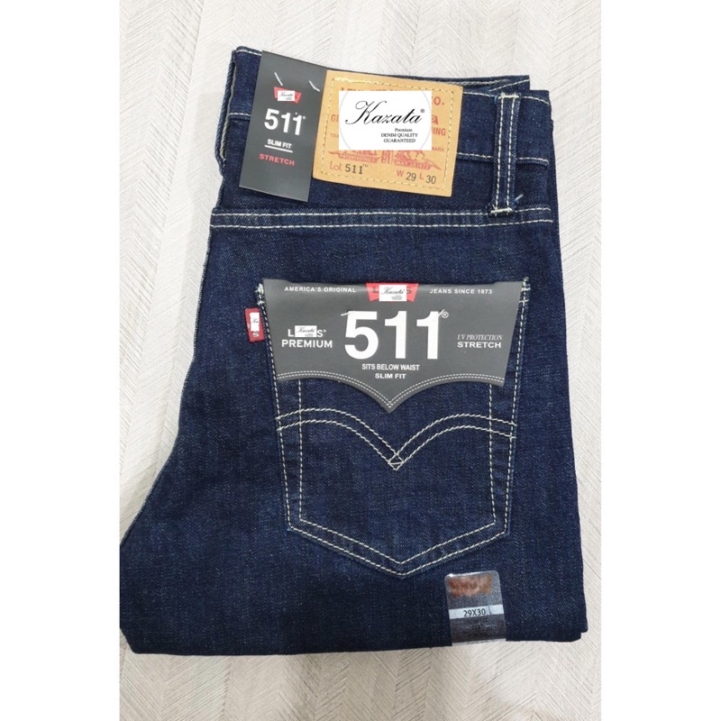 Quần Jean Đẹp LE511 Vải Không Phai Co Giãn Xanh Than