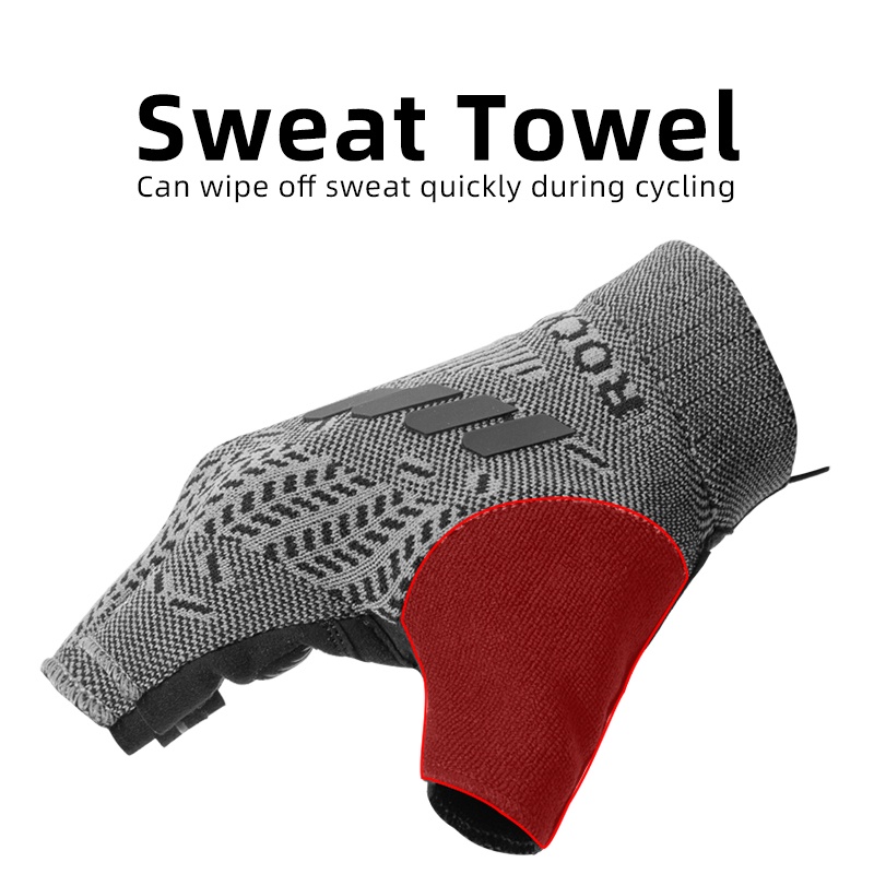 ROCKBROS Cycling Gloves Men SBR Shockproof Breathable Knitted Comfortable Bicycle Accessories