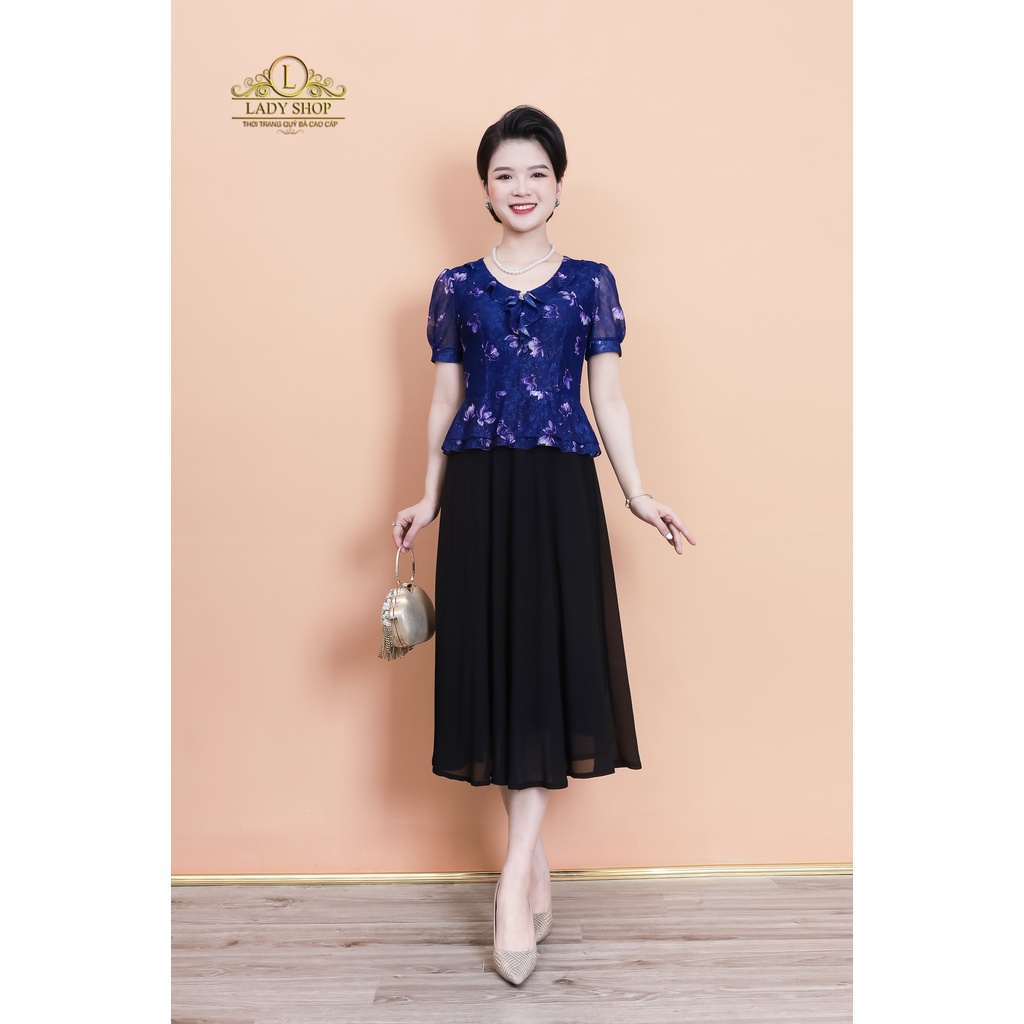 Đầm peplum bèo cổ sang trọng Ladyshop thời trang trung niên cao cấp TK881