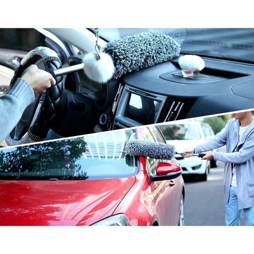 Chổi Nano Lau Rửa Xe Ô tô Chuyên Dụng, Cán Kéo Dài lông mịnh,lau siêu sạch,chống xước xe