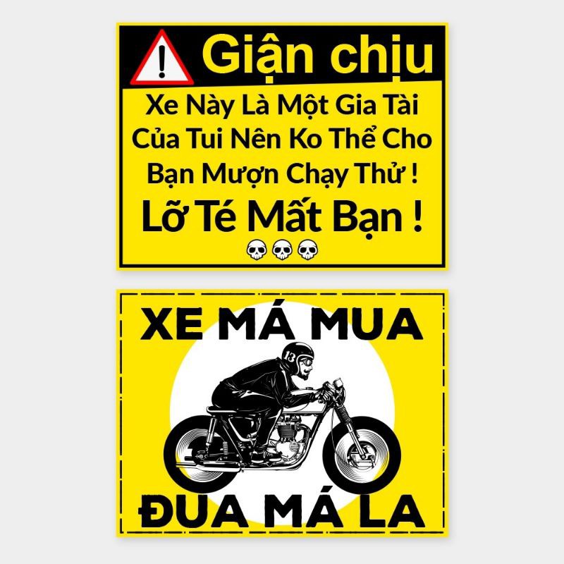 Tem Cảnh Báo Dán xe, mũ , dán trang trí