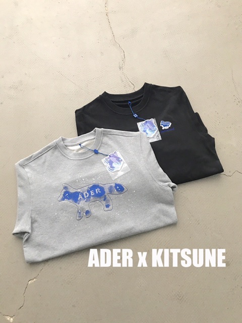 Áo nỉ Ader Error x Maison Kitsune the bluest fox sweatshirt fw20