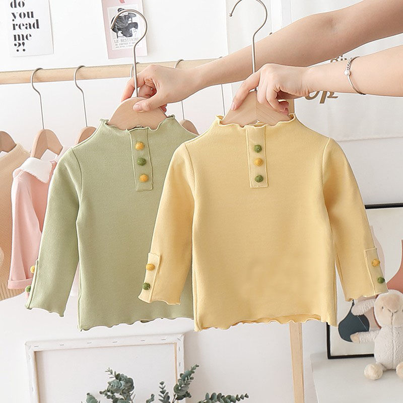 Áo Thun Dài Tay Phong Cách Hàn Quốc Dành Cho Bé Gái