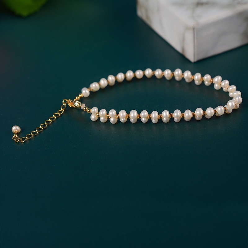 Vòng tay đan 5 ly màu trắng