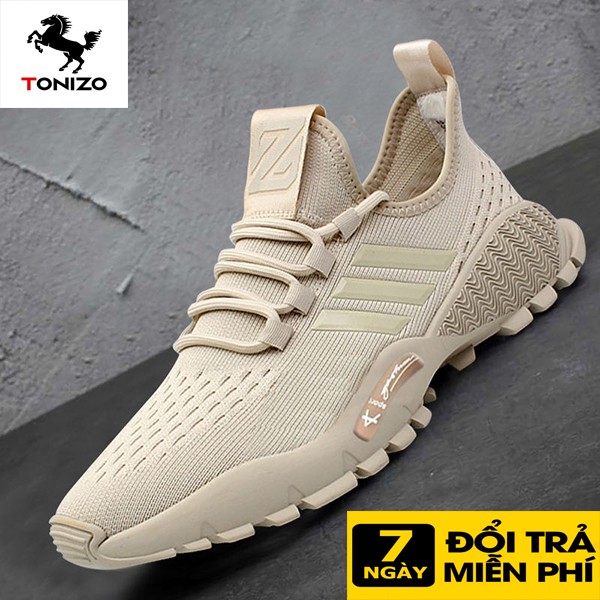 Giày sneaker nam Tonizo A02S đế cao su đúc nguyên khối 5cm,lót hơi,vải thoáng khí