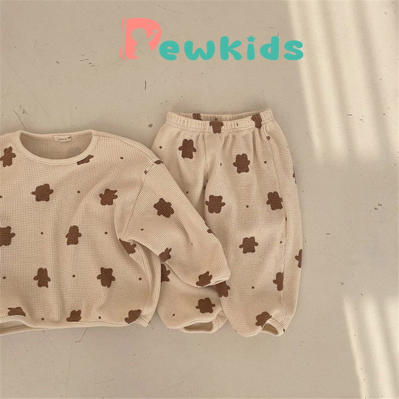 Bộ thu đông cho bé Dewkids, Đồ bộ cho bé vải tổ ong cao cấp