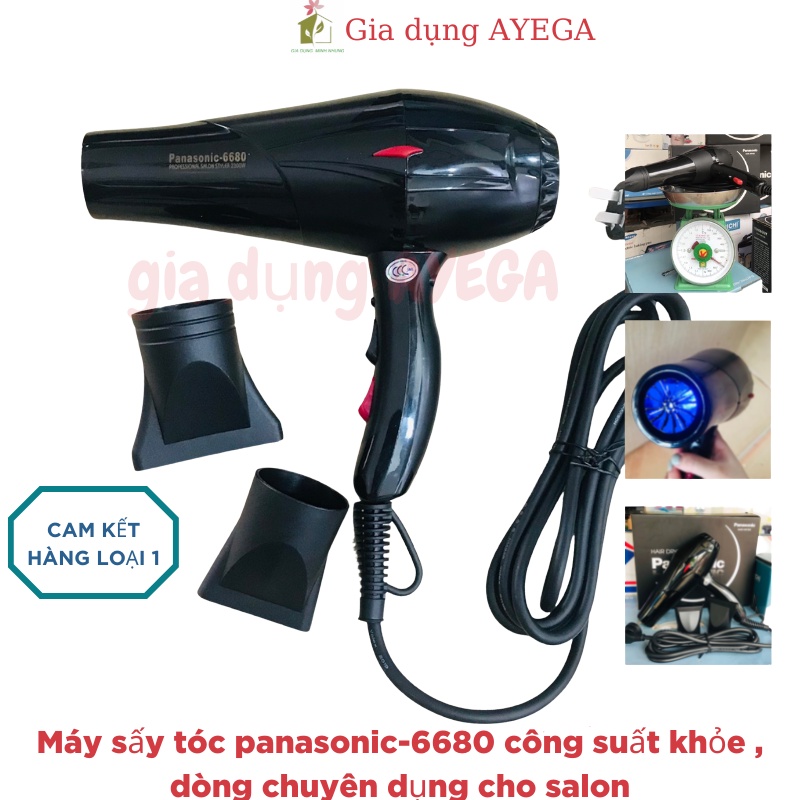 Máy sấy tóc 2 chiều PA.NA -6680 công suất 2300w, động cơ dây đồng siêu bền sấy cực khỏe, dòng máy sấy tóc salon.