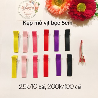 Kẹp mỏ vịt bọc ruy băng 5cm [10 cái]