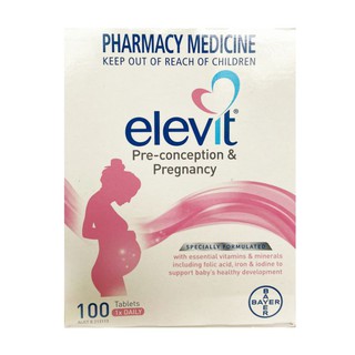 Tem chemist Elevit Úc Vitamin tổng hợp dành cho bà bầu Elevit 100 viên -