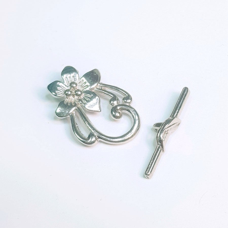 Phụ kiện trang sức (DIY) - Chốt khóa Móc chéo kiểu OT hoa lan làm vòng cổ vòng tay - K14T