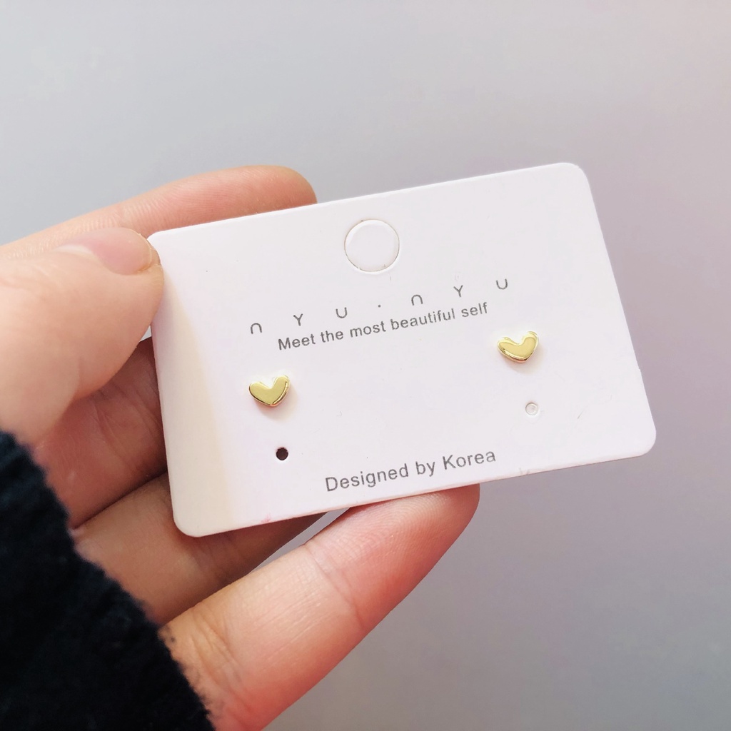 Khuyên tai mặt hình trái tim mạ bạc s925 thời trang dành cho nữ