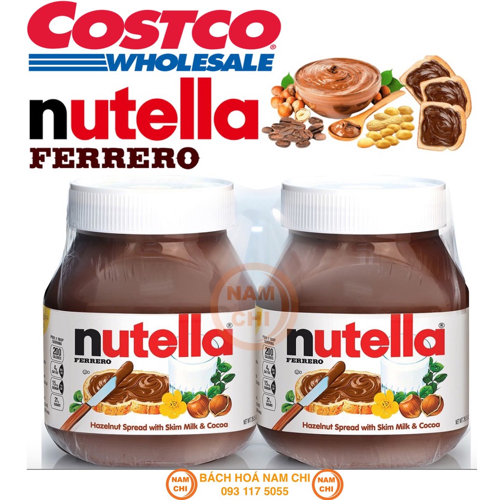 [NUTELLA USA] BƠ HẠT PHỈ CACAO SOCOLA PHẾT SANDWICH NUTELLA SPREAD TWIN PACK 26.5 OZ 950G CỰC NGON (CHUẨN COSTCO USA)