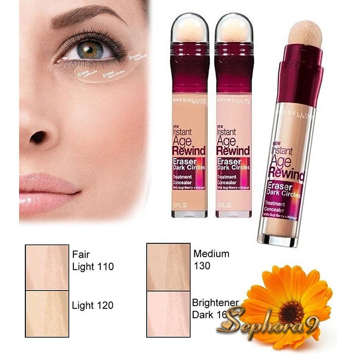 Bút che khuyết điểm Maybelline Instant Age Rewind giúp che phủ hoàn hảo