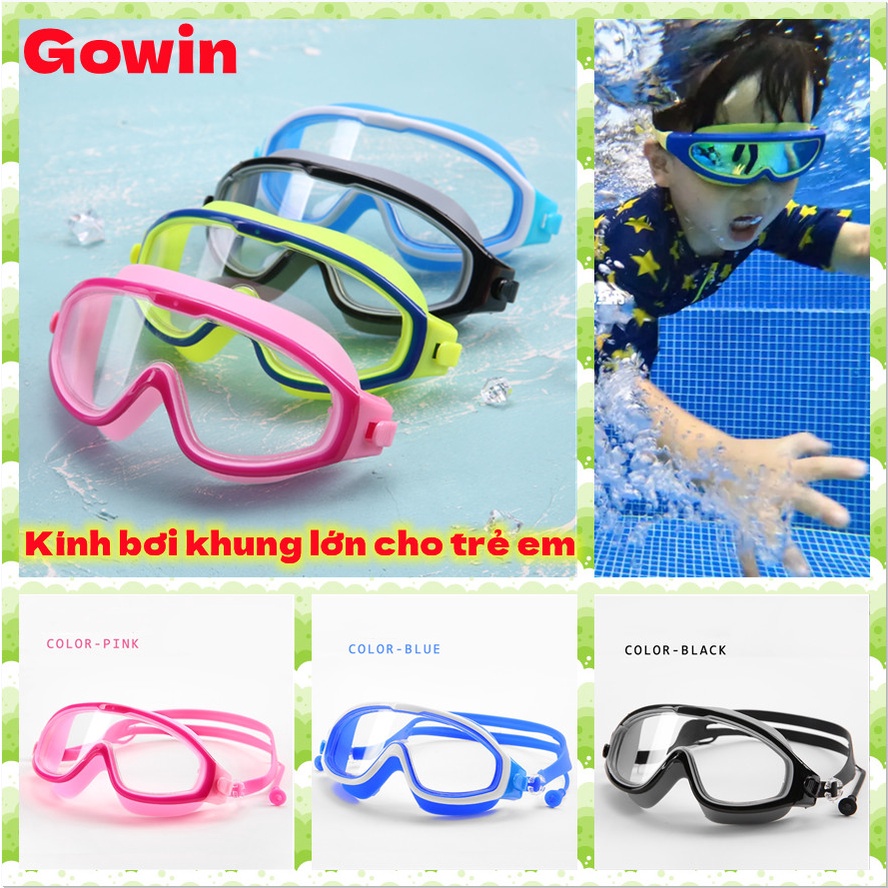 Gowin Kính Bơi Chống Đọng Nước Cho Bé Trai Bé Gái Từ 3-14 Tuổi Với Dây Đeo Silicone Gọng Resin