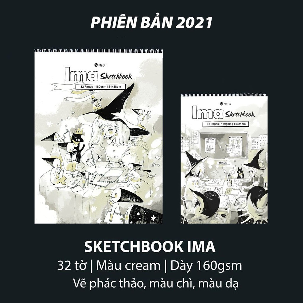 [Mã LIFEB04ALL giảm 10% tối đa 15K đơn 0Đ] SẢN PHẨM MỚI - Nabii IMA SKETCHBOOK 160gsm