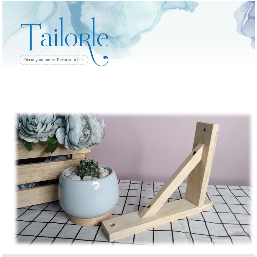 【TAILORLE】Eke gỗ cao su, giá đèn treo tường trang trí, decor trang trí phòng ngủ phong cách