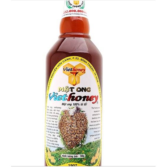 [Xả kho] Mật Ong VietHoney 100% mật ong nguyên chất chai 700g