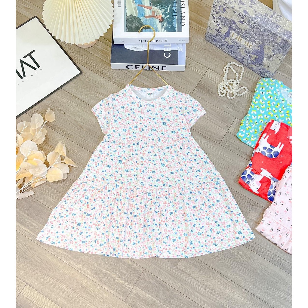 [Rẻ vô địch] Váy đại cotton bozip Lynhkids bé gái siêu xinh từ 19-35kg