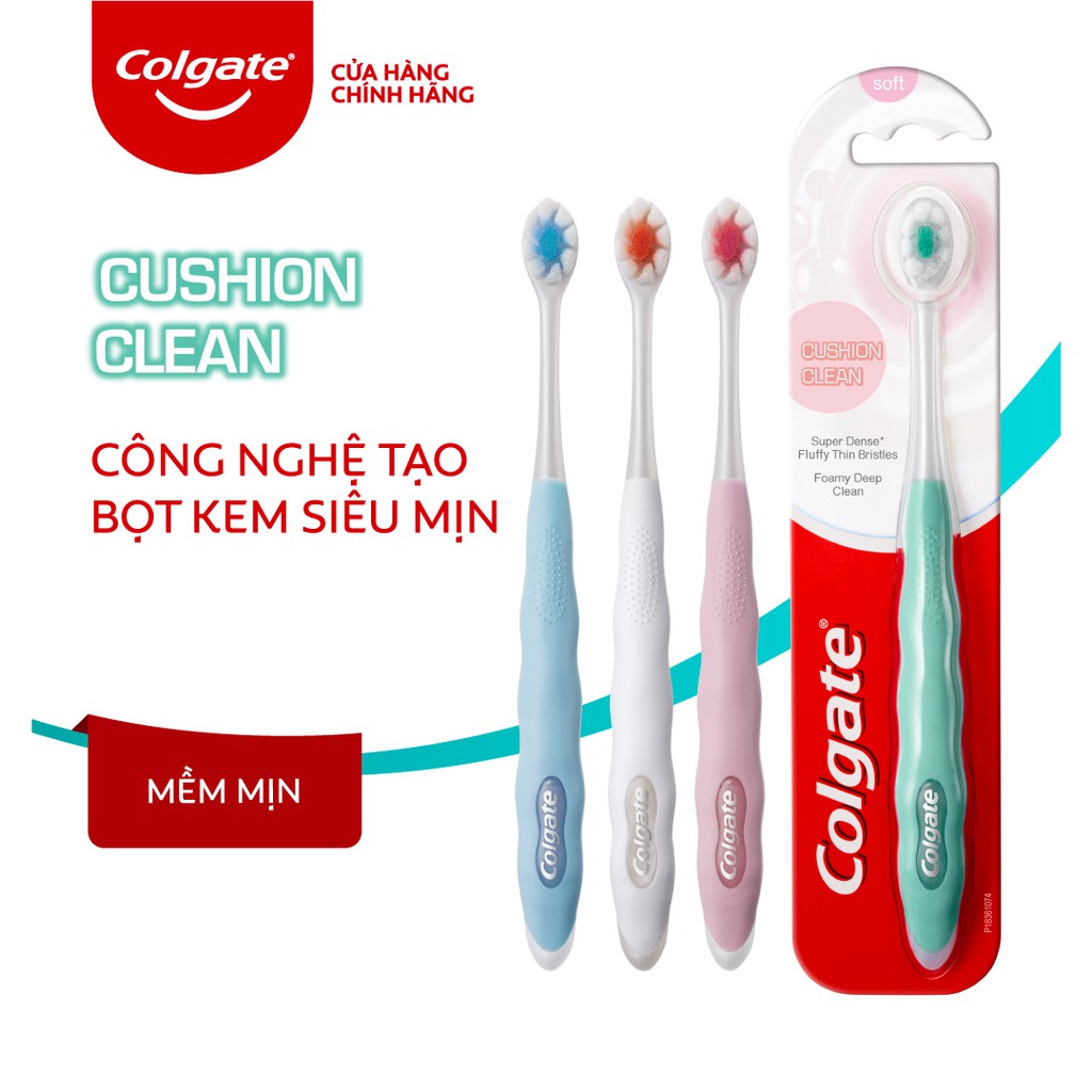 [Mã COSCOL3 giảm 8% đơn 250K] Bàn chải đánh răng Colgate Cushion Clean công nghệ tạo bọt kem siêu mịn