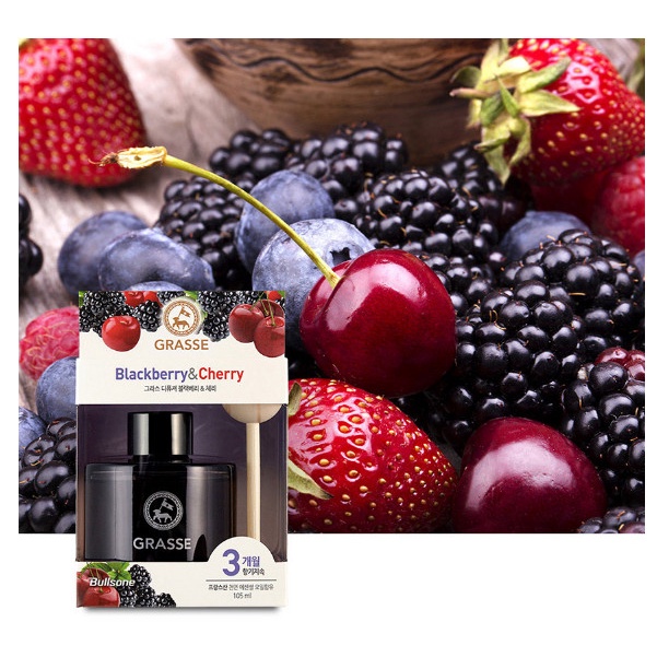 Nước Hoa Ô tô Hàn Quốc Grasse Blackberry &amp; Cherry 105ml ( hộp trắng) hương thơm tinh tế