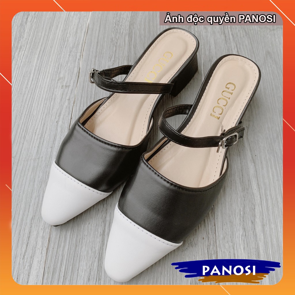 Giày nữ công sở sục vá pha màu đen trắng hottrend | BigBuy360 - bigbuy360.vn