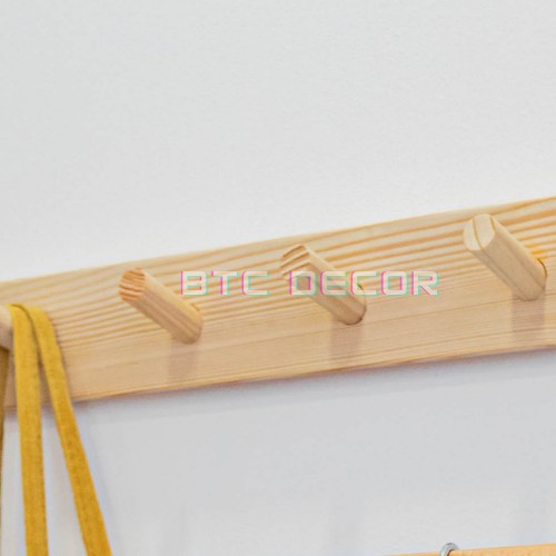 Móc Treo Quần Áo Gỗ Gắn Tường BTC DECOR - Trang Trí Nhà Cửa, Đựng Đồ Đa Năng, Chống Mối Mọt - Bảo Hành 12 Tháng