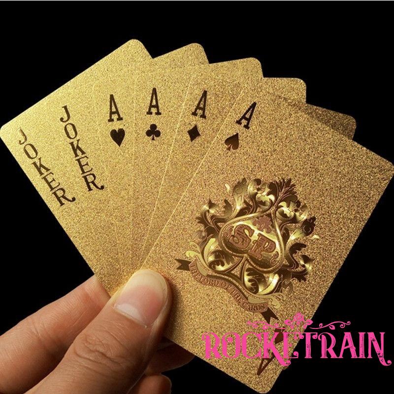 Bộ bài tây mạ vàng 24k sang trọng không thấm nước