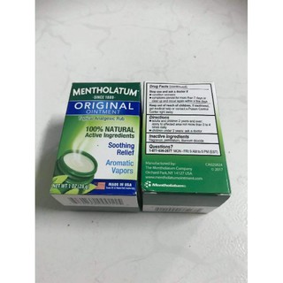 Dầu cù là  METHOLATUM hàng sản xuất tại Mỹ 28g