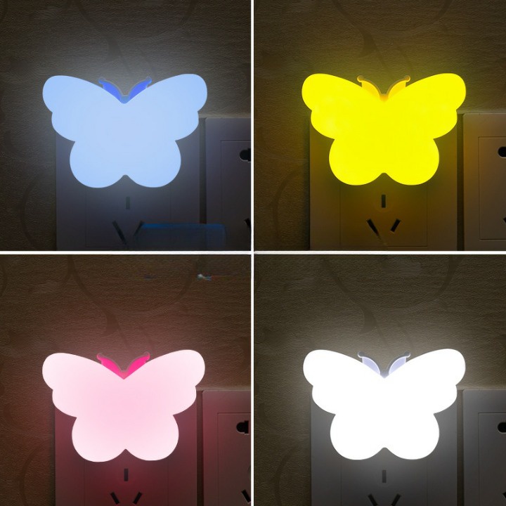 Đèn ngủ cảm ứng ánh sáng hình bướm cute, đèn led cầu thanh tiết kiệm điện năng