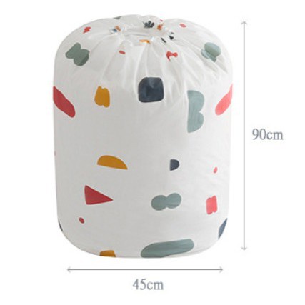 Túi Đựng Chăn Màn Quần Áo Hình Trụ Dáng Dài Dây Rút Cỡ Lớn 90x45cm