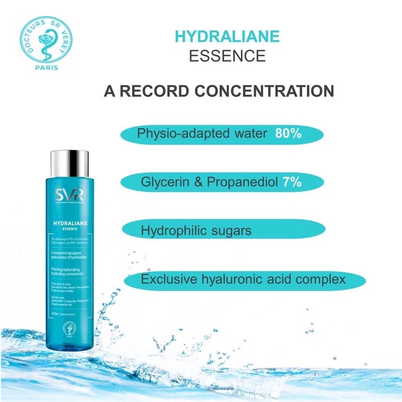 Nước thần cấp nước sâu và phục hồi da SVR Hydraliane Essence (Pháp)