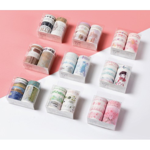 Bộ 7 washi tape chủ đề nghệ thuật trang trí sổ tay, scrapbook, planner...