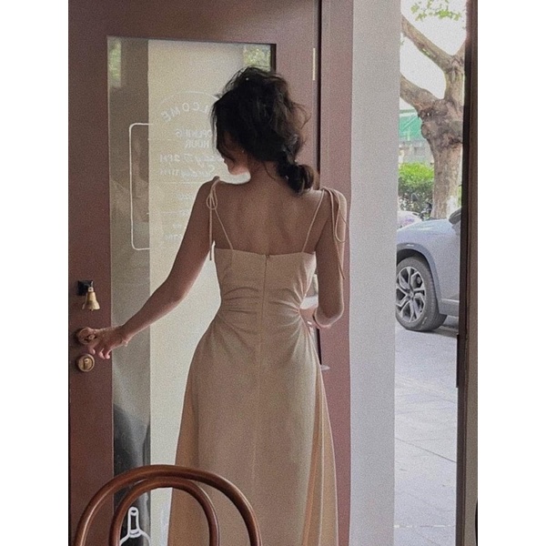 ĐẦM MIDI TRẮNG KHOÉT RÚT EO 2 DÂY MS241 DIBBY