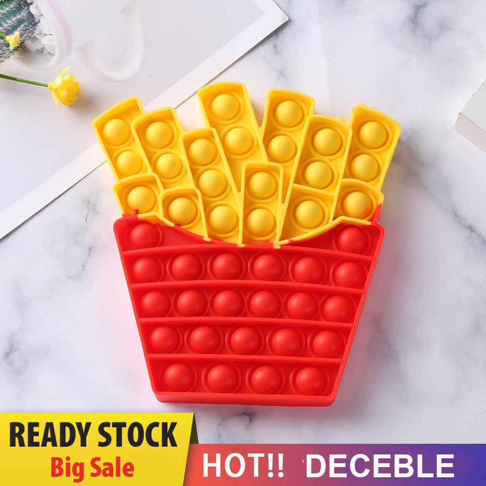 Pop It Fidget Đồ chơi Cartoon French Fries Push Bubble Sensory Đồ chơi Fidget Anti Stress Puzzle Đồ chơis
