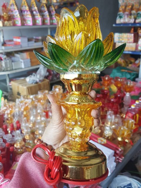 Đèn Sen Thủy Tinh Cắm Điện