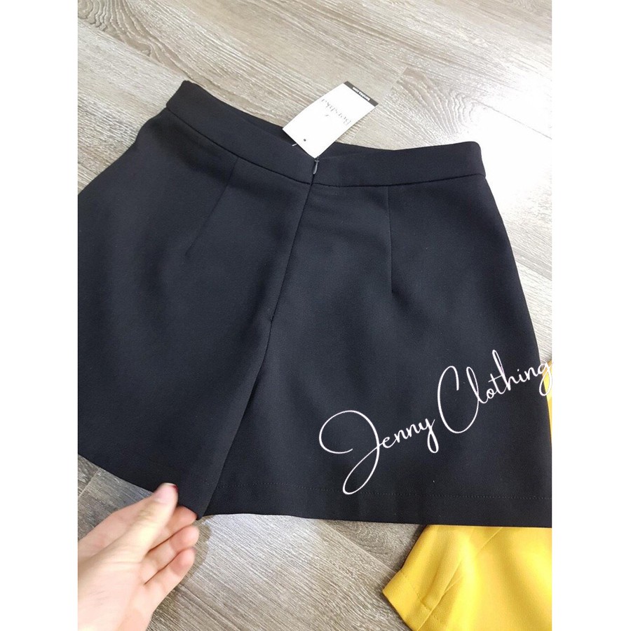 Quần giả váy chữ a kiểu quần short đùi nữ có túi màu Đen Vàng vải tuyết mưa mềm mại mặc công sở đi biển học làm ở nhà