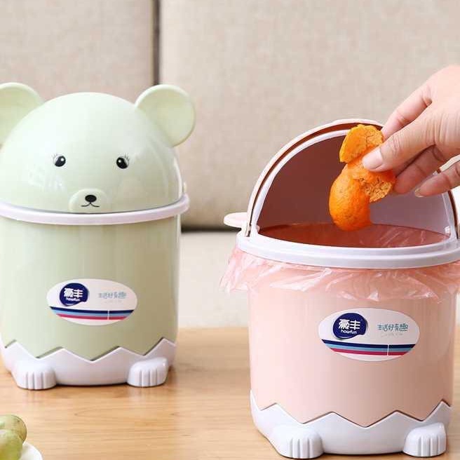 Thùng rác mini để bàn hình gấu dễ thương
