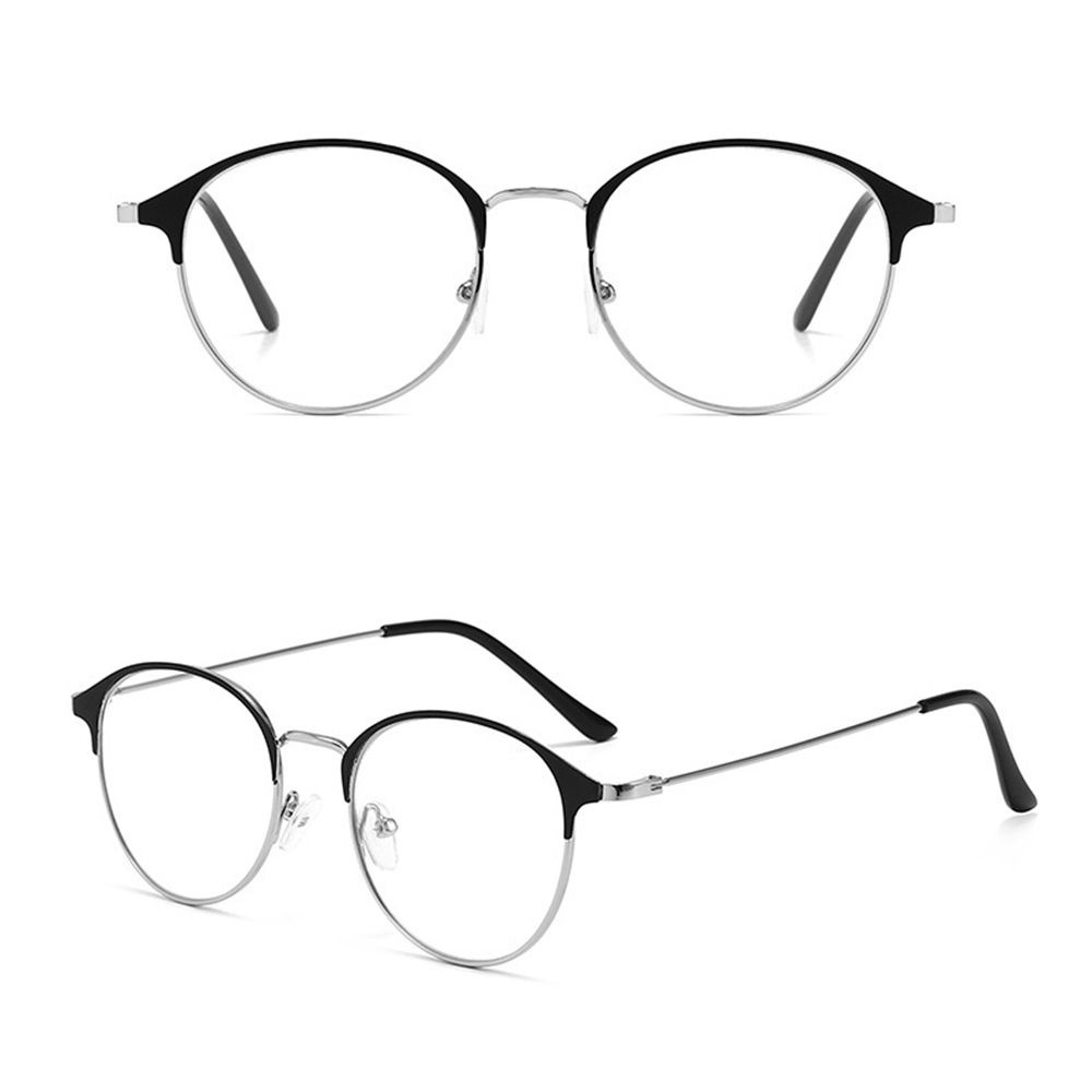 Kính cận gọng tròn bằng kim loại siêu nhẹ có độ -1.0~-4.0