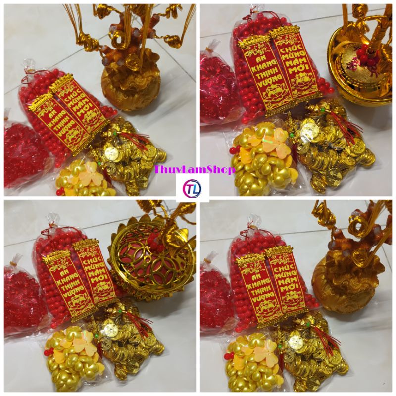 Set trọn bộ nguyên liệu làm cây cành vàng lá ngọc thu hut tài lộc teưng tết