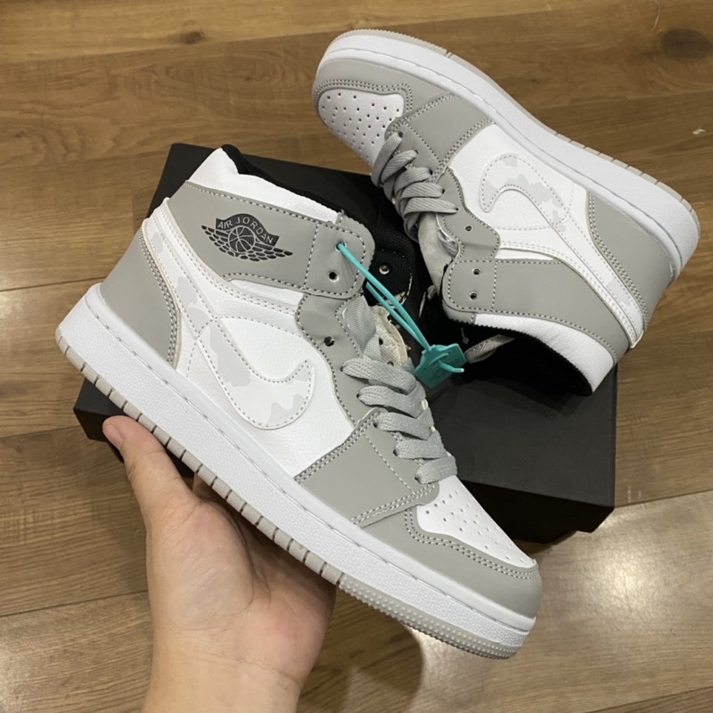 Giầy Jordan 1 xám cao cổ camo siêu đẹp Fullbox